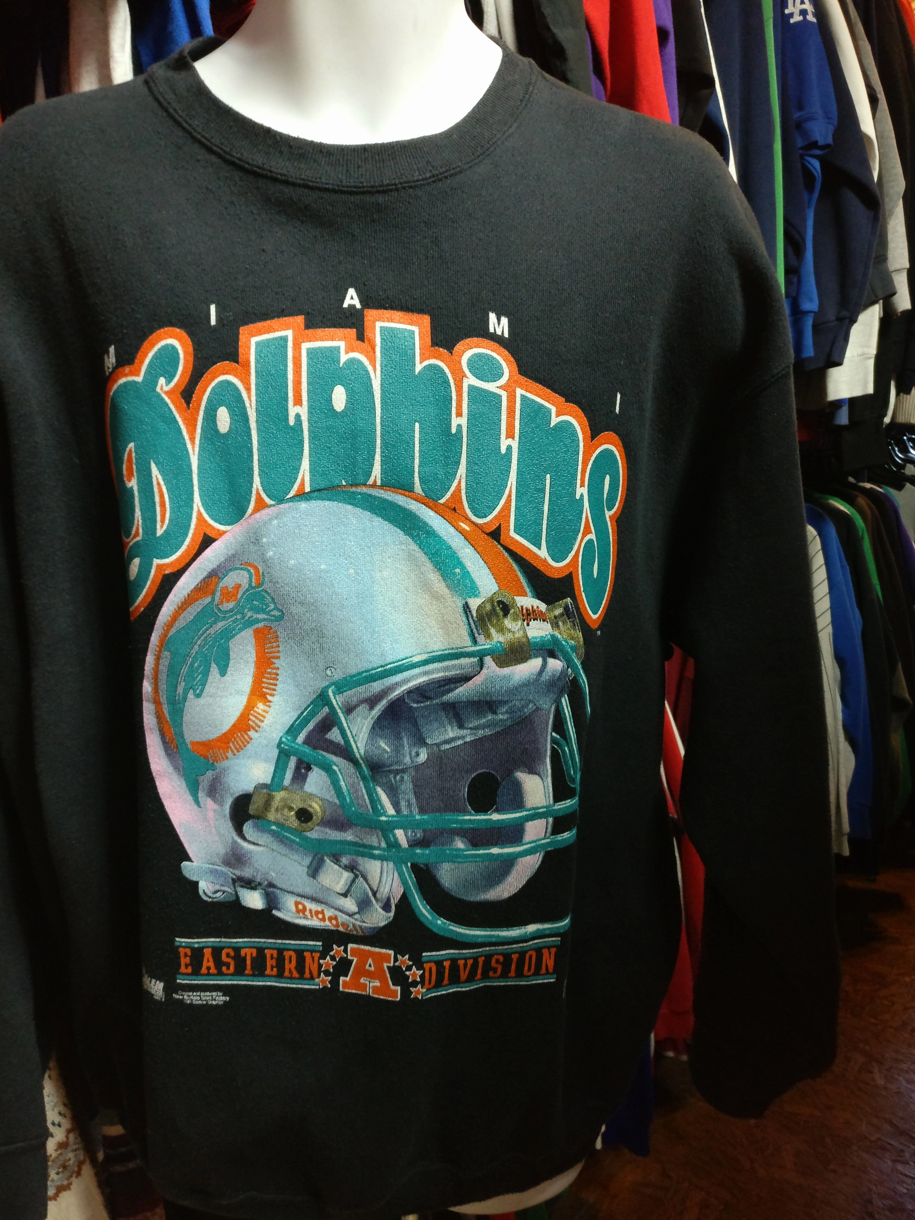 Vintage '92 MIAMI DOLPHINS NFL AFC Salem Sportswear Sweatshirt XL