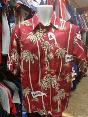Vintage ANAHEIM ANGELS MLB Reyn Spooner Cotton Hawaiian Shirt M
