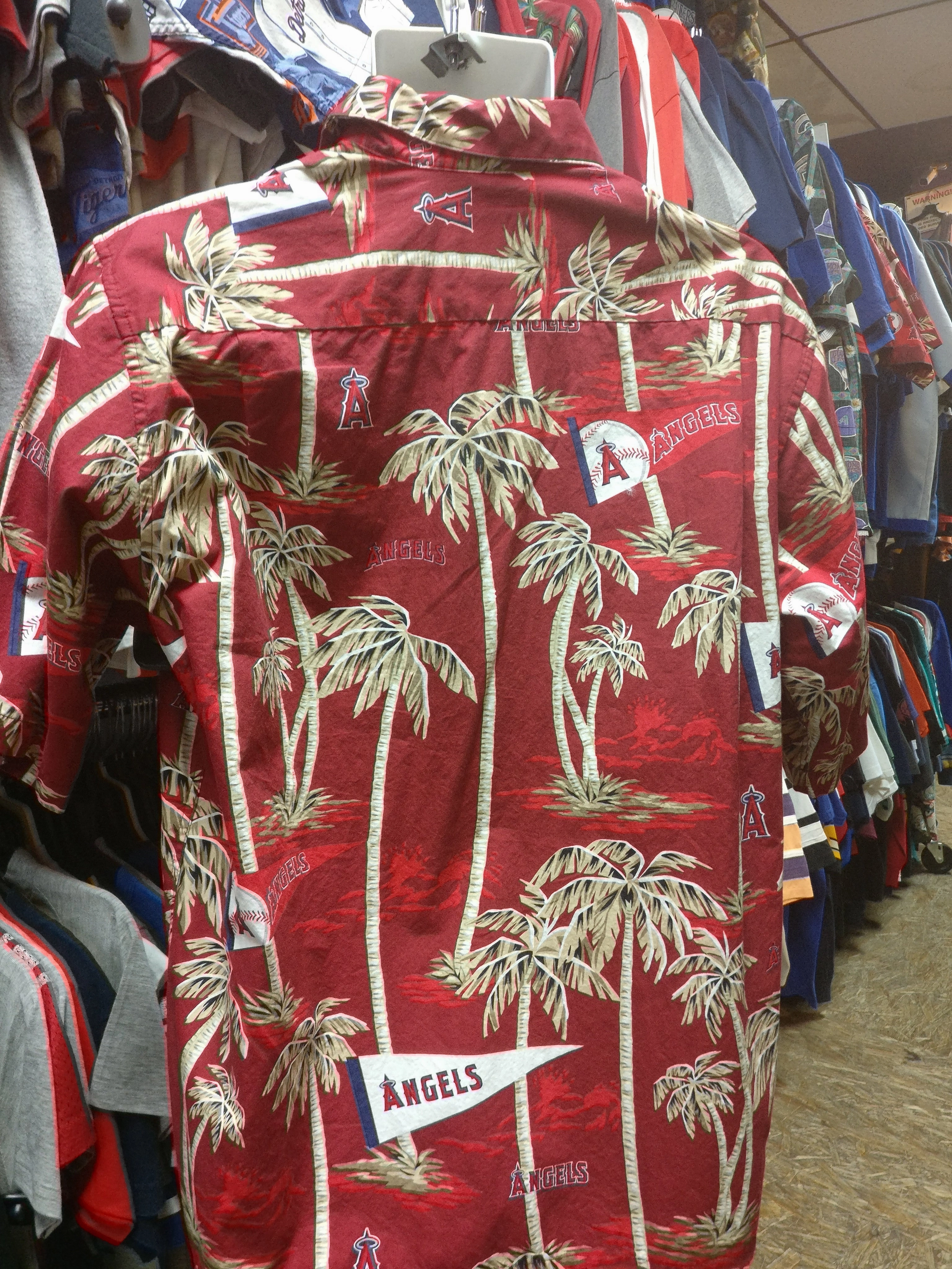 Vintage ANAHEIM ANGELS MLB Reyn Spooner Cotton Hawaiian Shirt M
