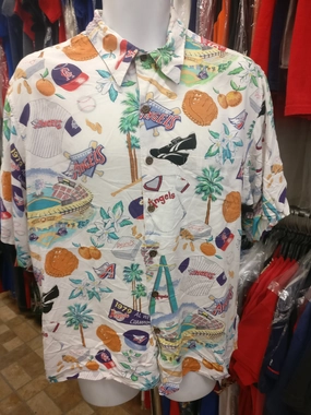 Vintage ANAHEIM ANGELS MLB Reyn Spooner Rayon Hawaiian Shirt L