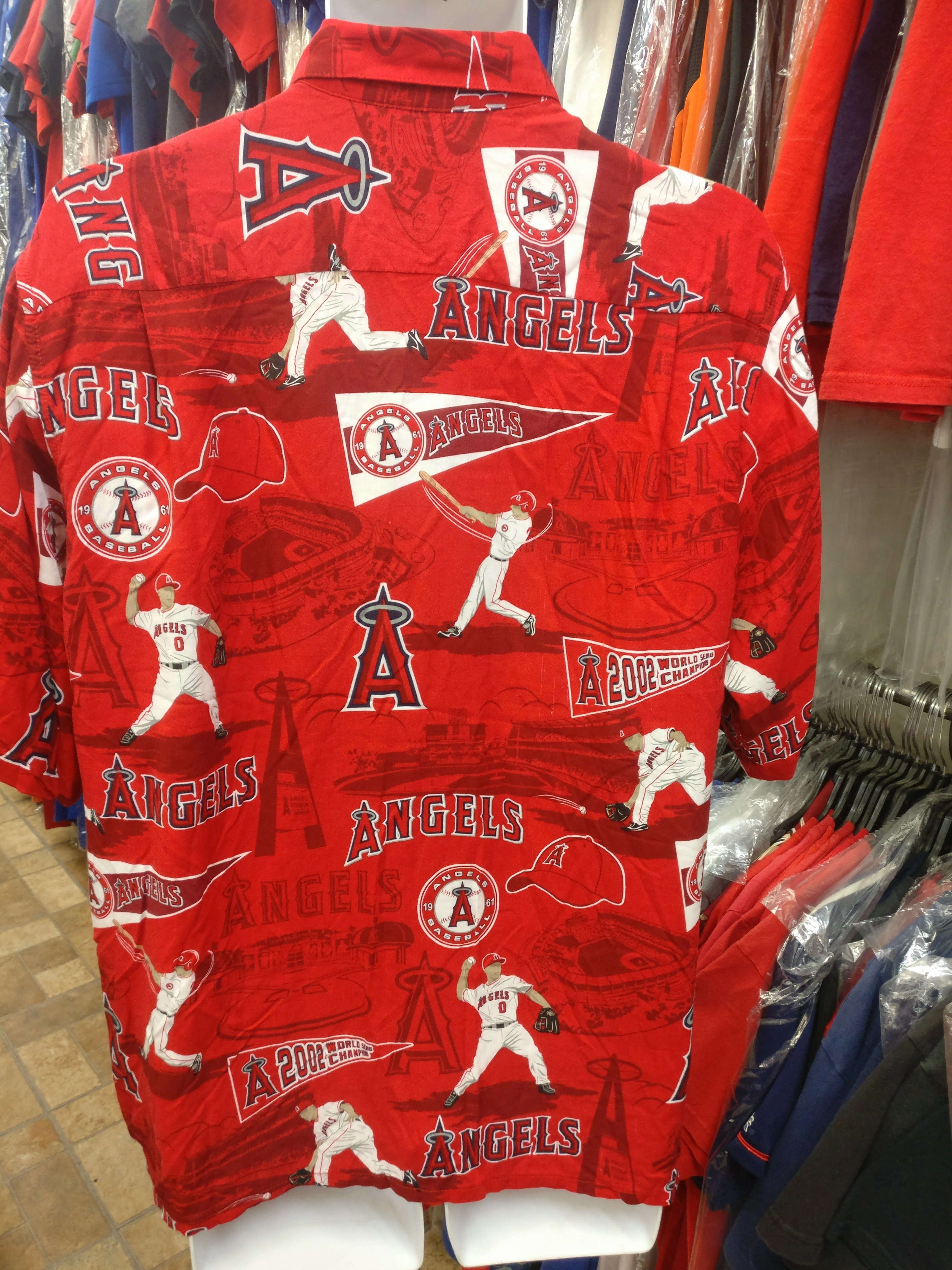 Vintage ANAHEIM ANGELS MLB Reyn Spooner Rayon Hawaiian Shirt M