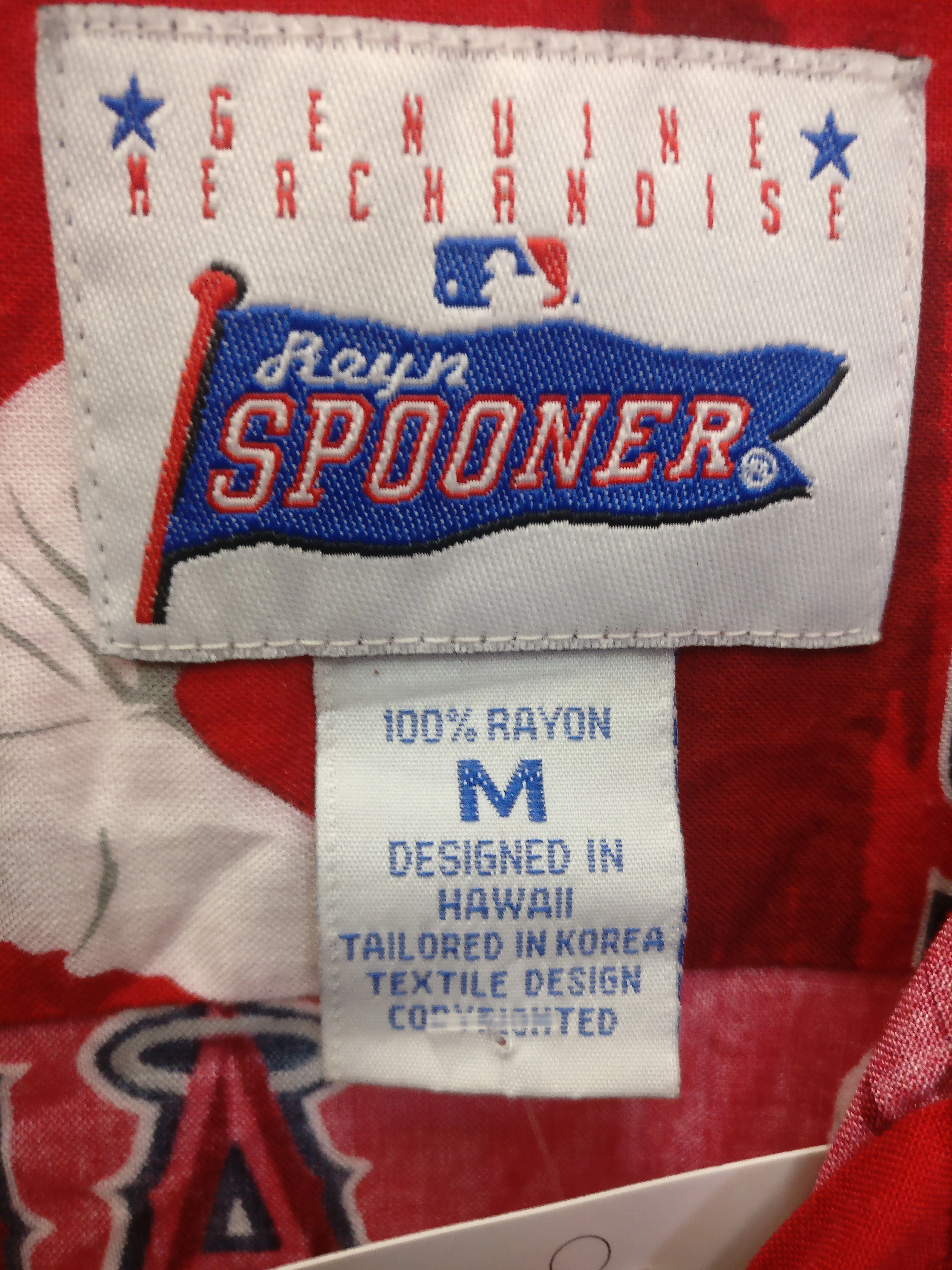 Vintage ANAHEIM ANGELS MLB Reyn Spooner Rayon Hawaiian Shirt M