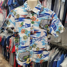 Vintage LOS ANGELES DODGERS MLB Reyn Spooner Cotton Hawaiian Shirt YM