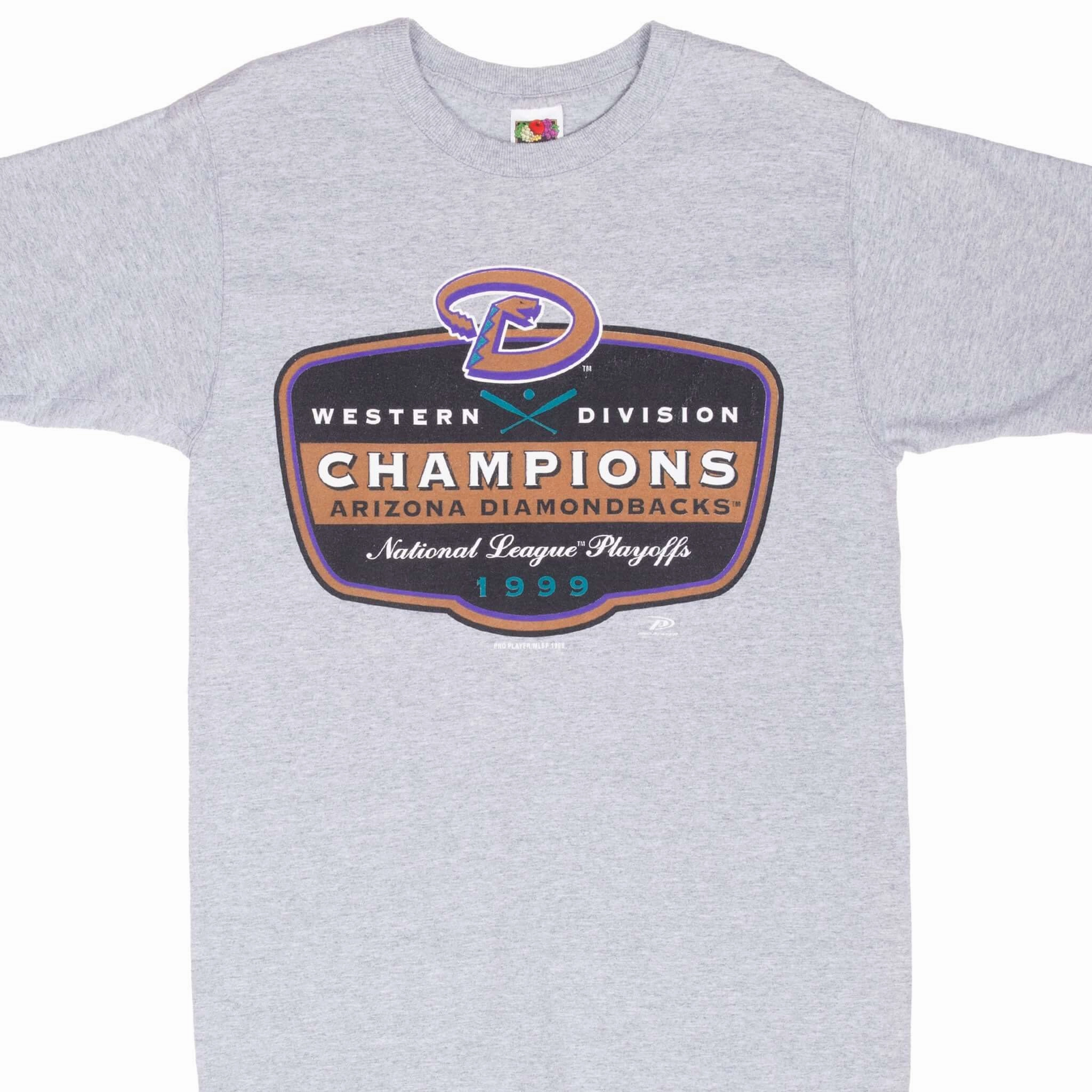 VINTAGE MLB ARIZONA DIAMONDBACKS WESTERN CHAMPIONS 1999 TEE SHIRT SMALL