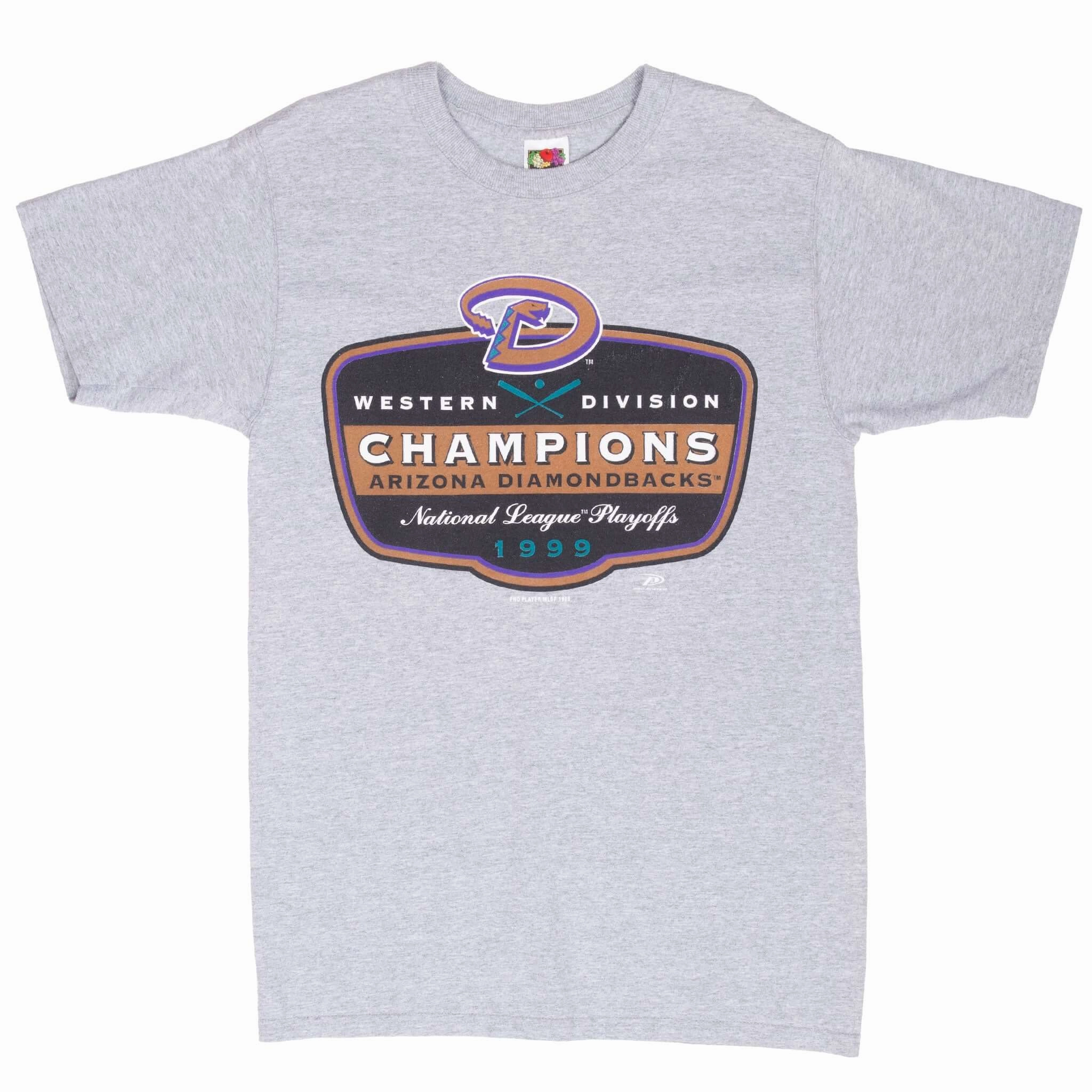 VINTAGE MLB ARIZONA DIAMONDBACKS WESTERN CHAMPIONS 1999 TEE SHIRT SMALL