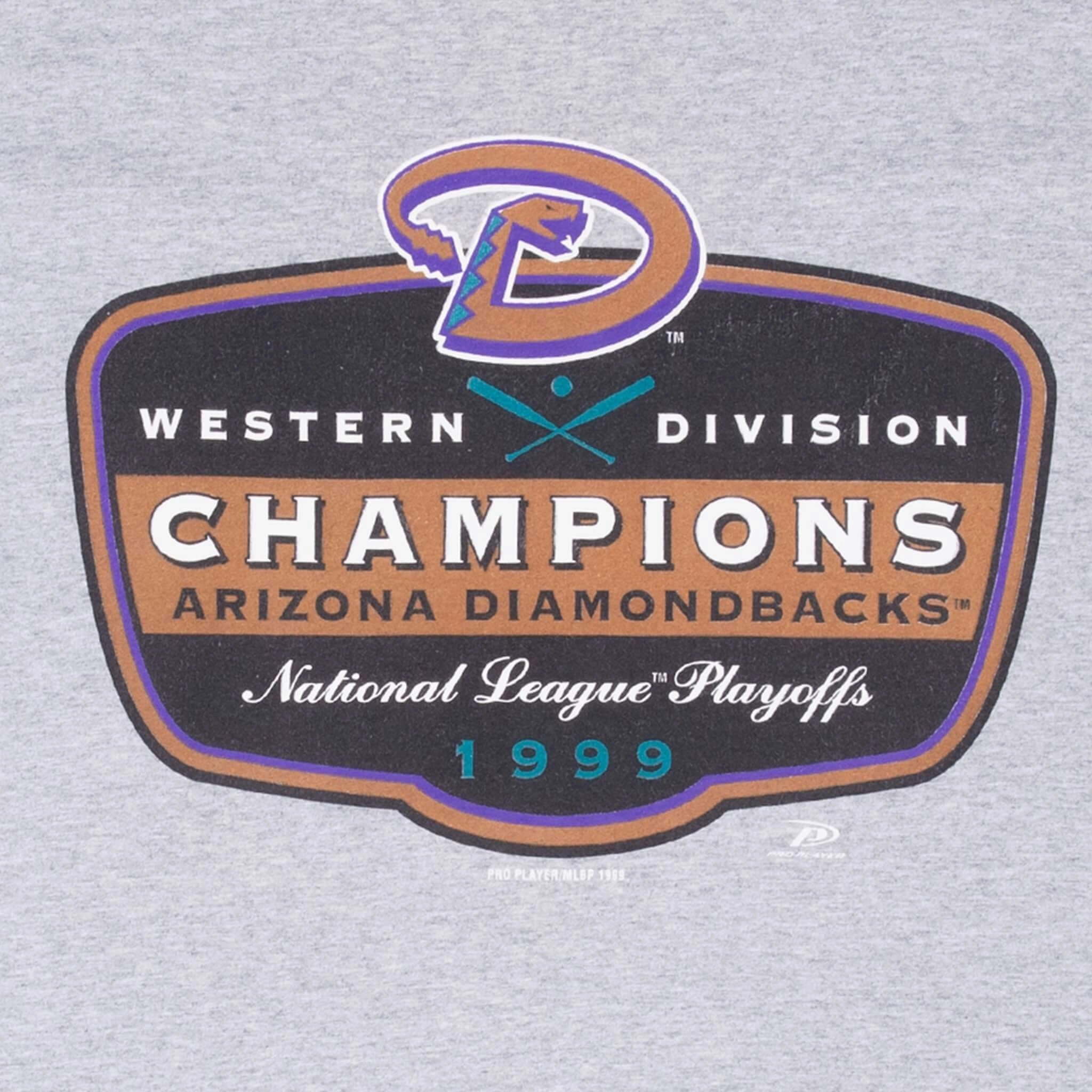 VINTAGE MLB ARIZONA DIAMONDBACKS WESTERN CHAMPIONS 1999 TEE SHIRT SMALL