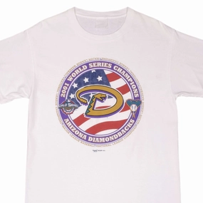 VINTAGE MLB ARIZONA DIAMONDBACKS WORLD CHAMPIONS 2001 TEE SHIRT SIZE MEDIUM