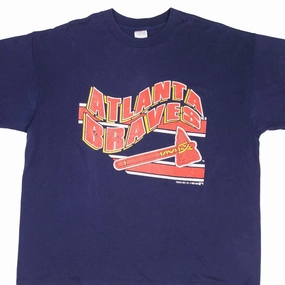 VINTAGE MLB ATLANTA BRAVES 1990 TEE SHIRT SIZE XL MADE IN USA