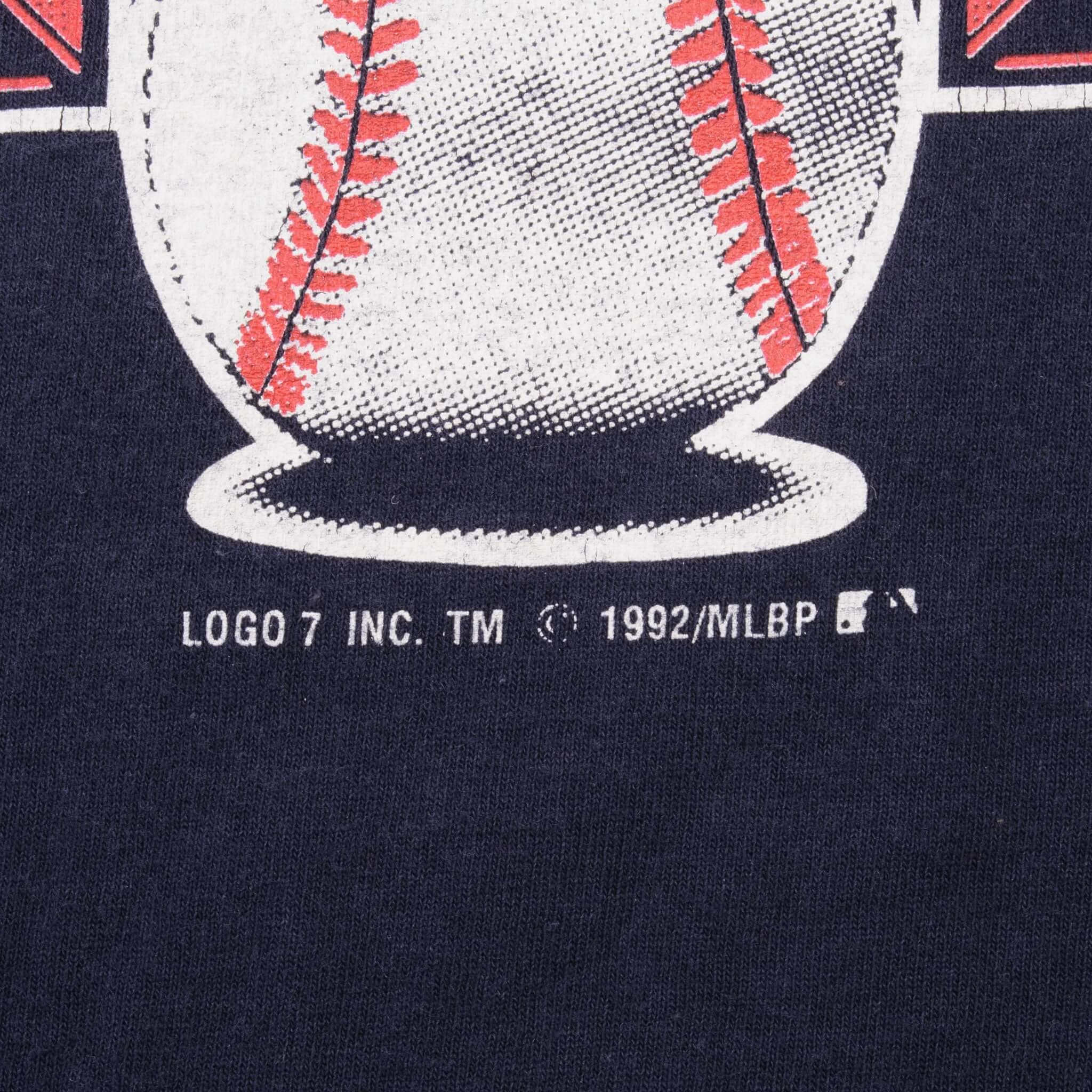 VINTAGE MLB ATLANTA BRAVES 1992 LOGO 7 TEE SHIRT XL MADE IN USA