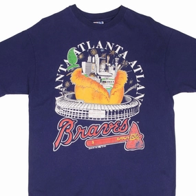 VINTAGE MLB ATLANTA BRAVES 1993 TEE SHIRT SIZE LARGE MADE IN USA