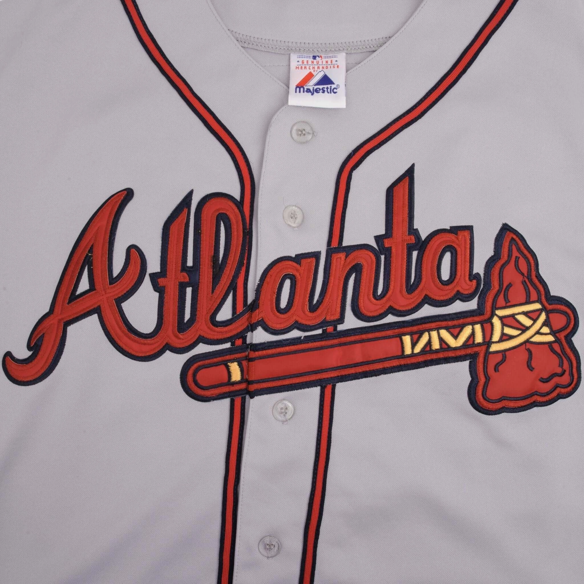 VINTAGE MLB ATLANTA BRAVES ANDRUW JONES #25 MAJESTIC 2000S JERSEY SIZE 44