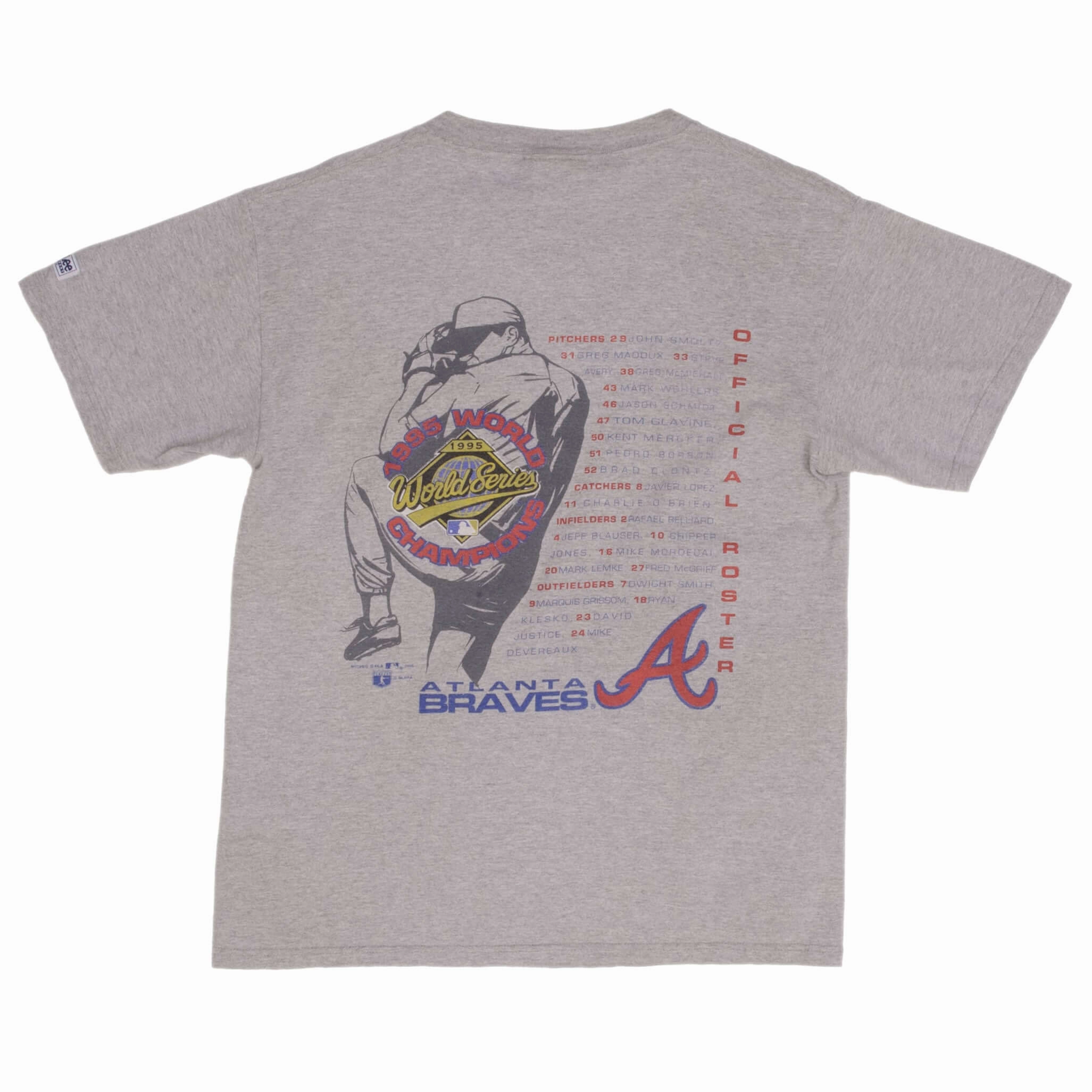 VINTAGE MLB ATLANTA BRAVES CHAMPIONS 1995 TEE SHIRT SIZE MEDIUM MADE IN USA