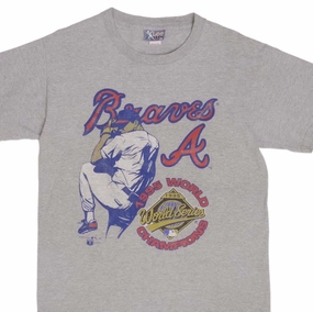 VINTAGE MLB ATLANTA BRAVES CHAMPIONS 1995 TEE SHIRT SIZE MEDIUM MADE IN USA