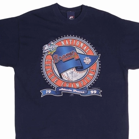 VINTAGE MLB ATLANTA BRAVES CHAMPIONS 1999 TEE SHIRT SIZE XL