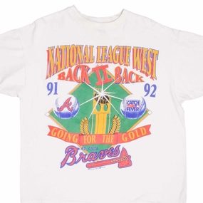 VINTAGE MLB ATLANTA BRAVES WESTERN CHAMPS 1992 TEE SHIRT XL MADE IN USA