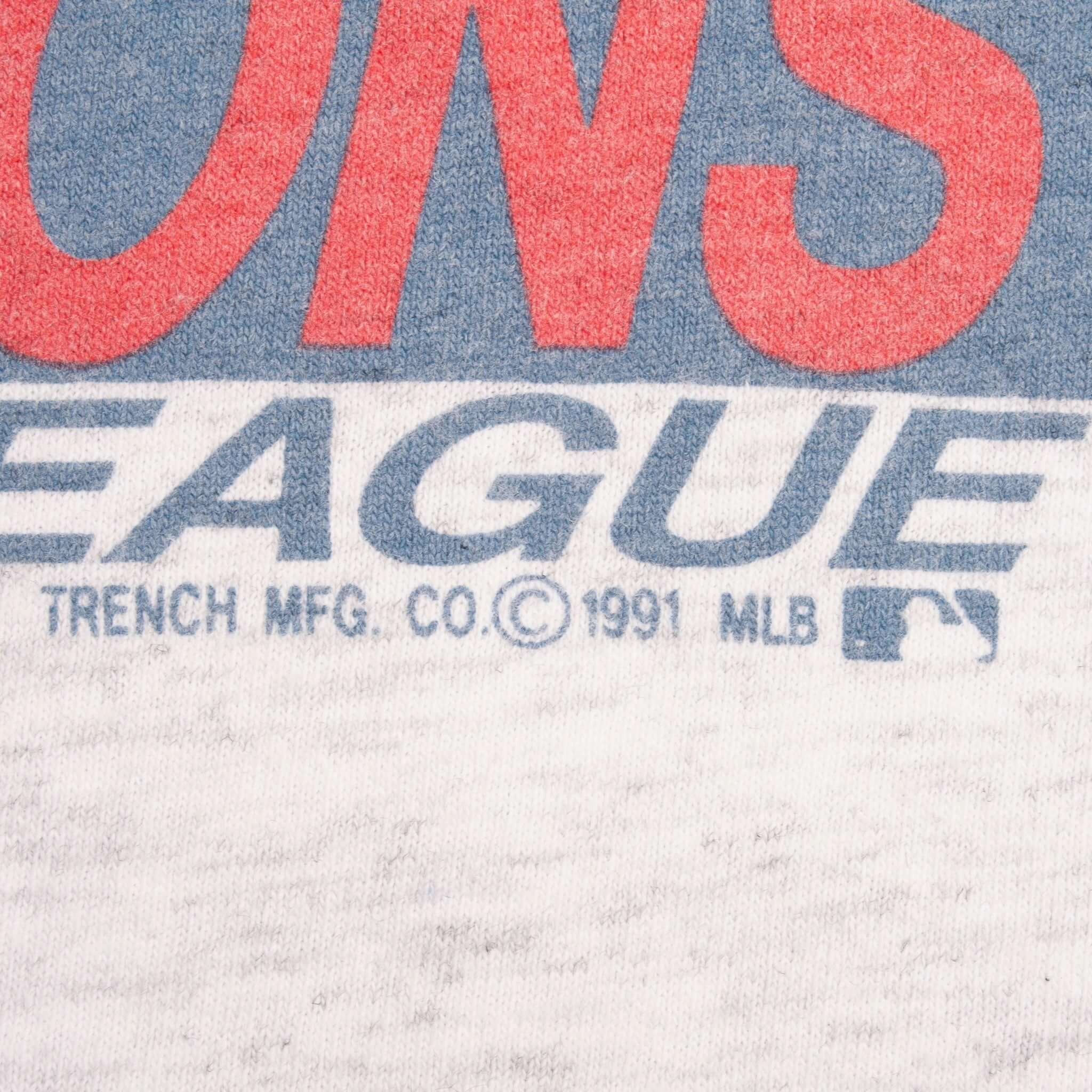 VINTAGE MLB ATLANTA BRAVES WESTERN DIVISION CHAMPS 1991 TEE SHIRT LARGE MADE USA