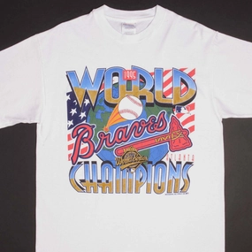 VINTAGE MLB ATLANTA BRAVES WORLD CHAMPIONS 1995 TEE SHIRT LARGE