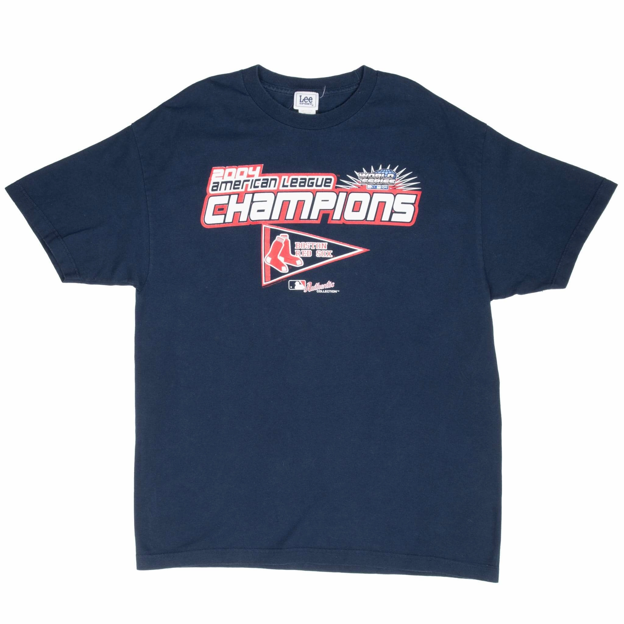 VINTAGE MLB BOSTON RED SOX AMERICAN CHAMPIONS 2004 TEE SHIRT LARGE