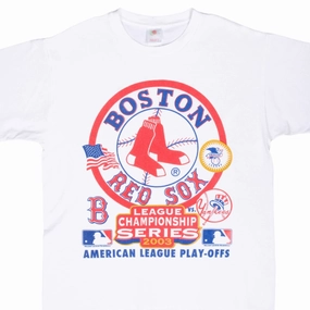 VINTAGE MLB BOSTON RED SOX AMERICAN LEAGUE PLAY OFFS 2003 TEE SHIRT LARGE