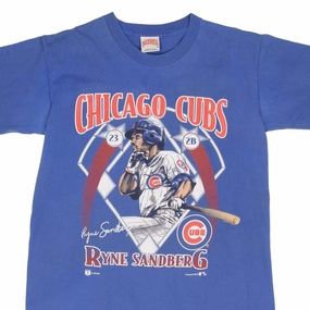 VINTAGE MLB CHICAGO CUBS RYNE SANDBERG TEE SHIRT 1990S SIZE LARGE MADE IN USA