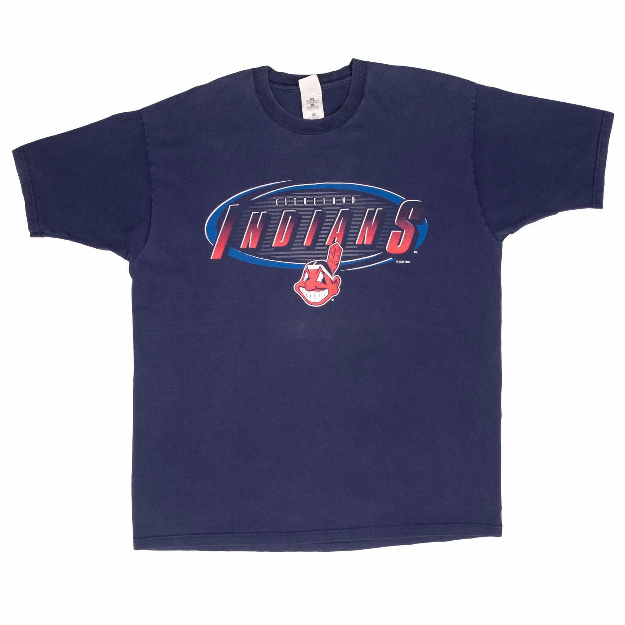 VINTAGE MLB CLEVELAND INDIANS 1995 TEE SHIRT SIZE XL