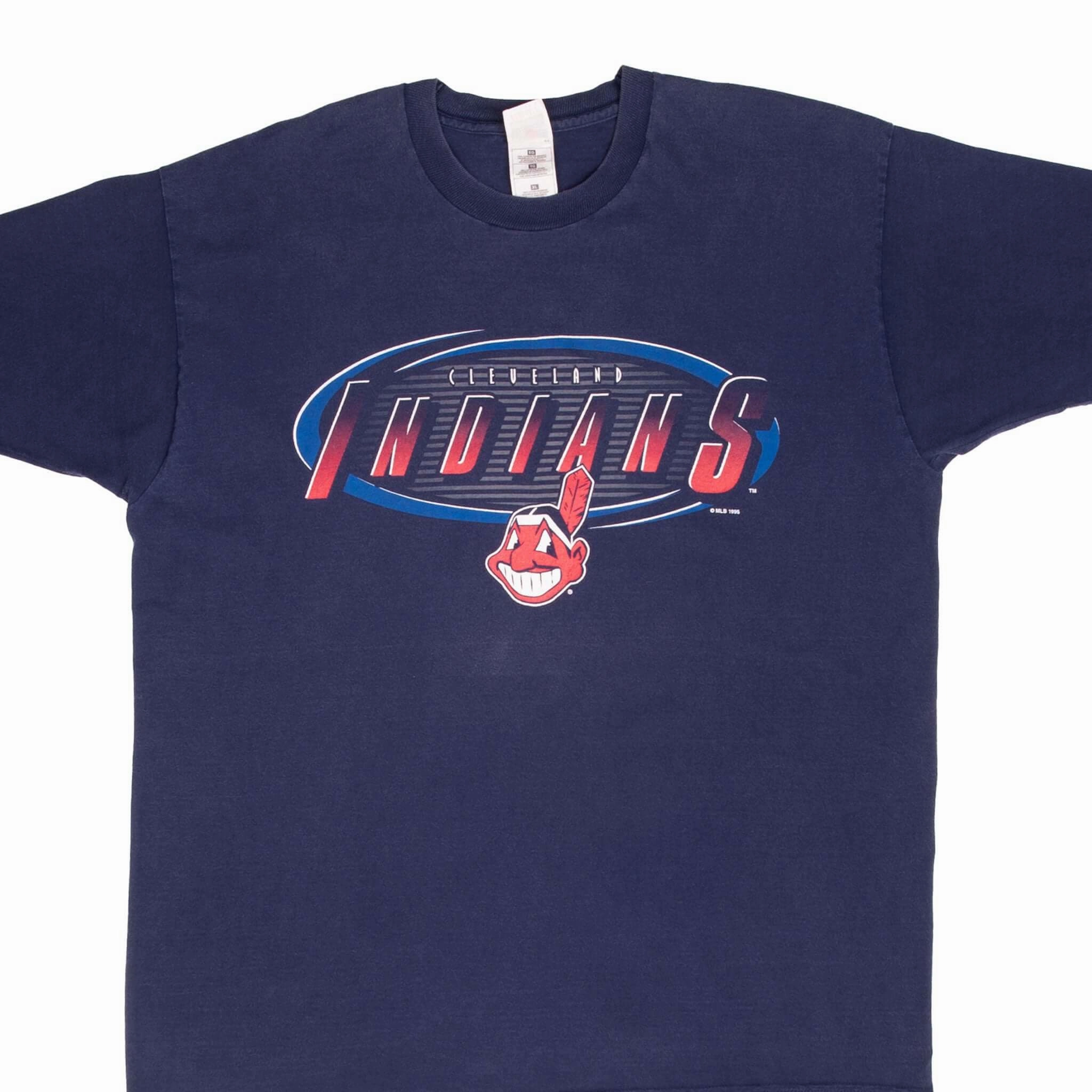 VINTAGE MLB CLEVELAND INDIANS 1995 TEE SHIRT SIZE XL