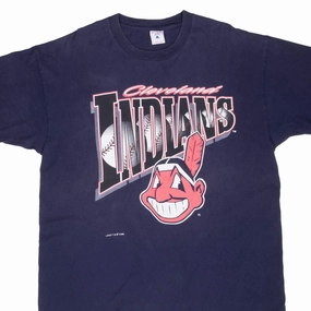 VINTAGE MLB CLEVELAND INDIANS 1995 TEE SHIRT XL MADE IN USA
