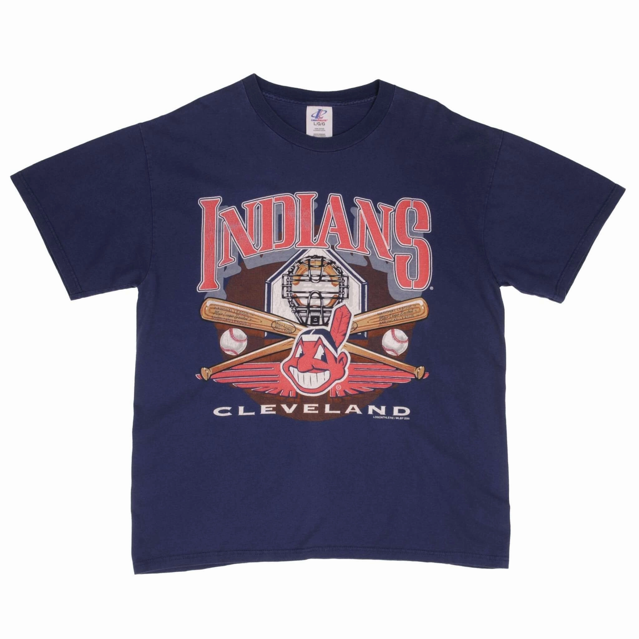 VINTAGE MLB CLEVELAND INDIANS 2000 TEE SHIRT SIZE LARGE