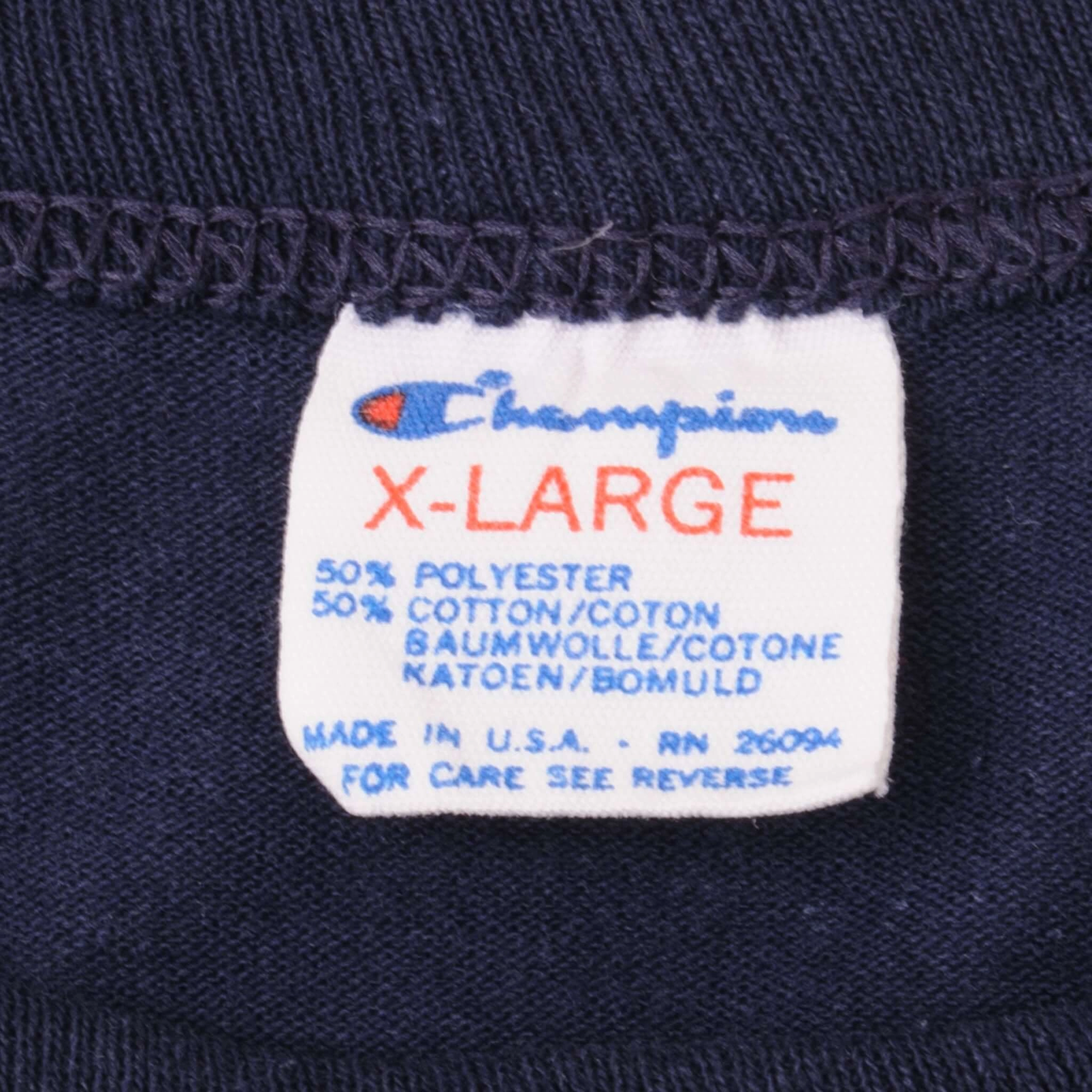 VINTAGE MLB CLEVELAND INDIANS CHAMPION TEE SHIRT 1988 SIZE LARGE MADE IN USA