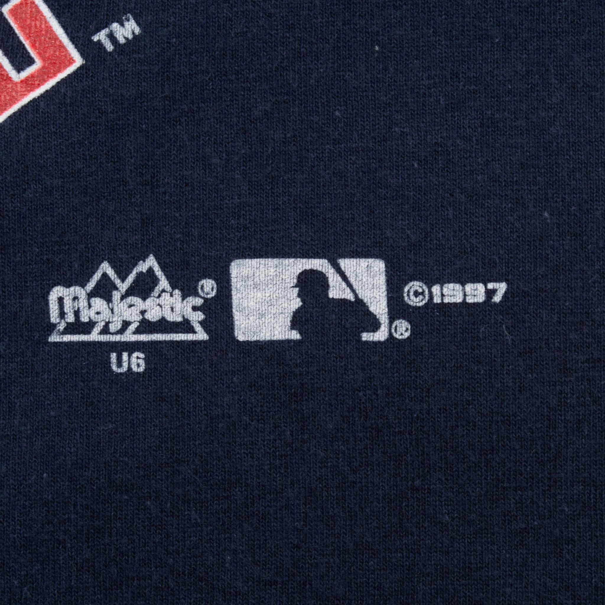 VINTAGE MLB CLEVELAND INDIANS CHAMPIONS 1997 TEE SHIRT MEDIUM MADE IN USA