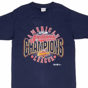 VINTAGE MLB CLEVELAND INDIANS CHAMPIONS 1997 TEE SHIRT MEDIUM MADE IN USA