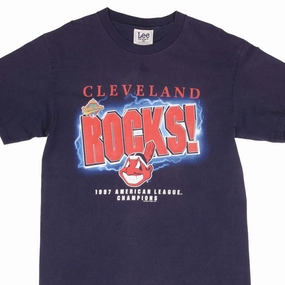 VINTAGE MLB CLEVELAND INDIANS CHAMPIONS 1997 TEE SHIRT SIZE LARGE