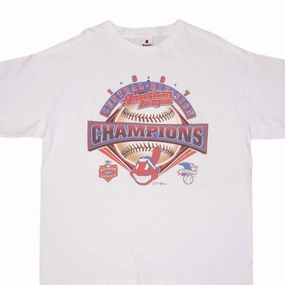 VINTAGE MLB CLEVELAND INDIANS CHAMPIONS 1997 TEE SHIRT SIZE XL MADE IN USA