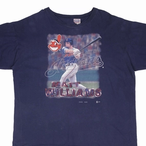 VINTAGE MLB CLEVELAND INDIANS MATT WILLIAMS 1997 TEE SHIRT SIZE 2XL MADE IN USA