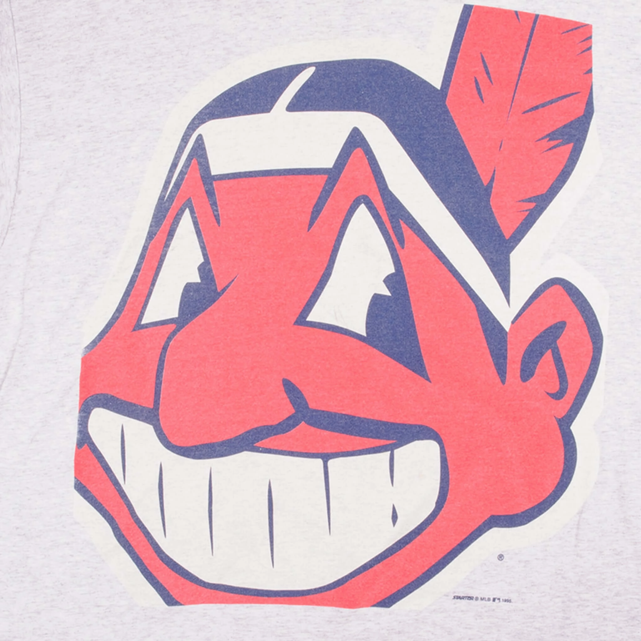 VINTAGE MLB CLEVELAND INDIANS WITH CHIEF WAHOO TEE SHIRT 1995 SIZE 2XL MADE IN USA