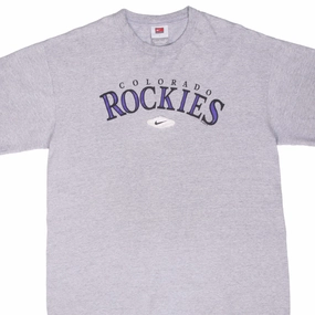 VINTAGE MLB COLORADO ROCKIES 2006 GREY NIKE TEE SHIRT LARGE