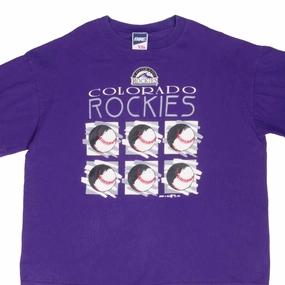 VINTAGE MLB COLORADO ROCKIES PURPLE TEE SHIRT 1993 2XL MADE IN USA