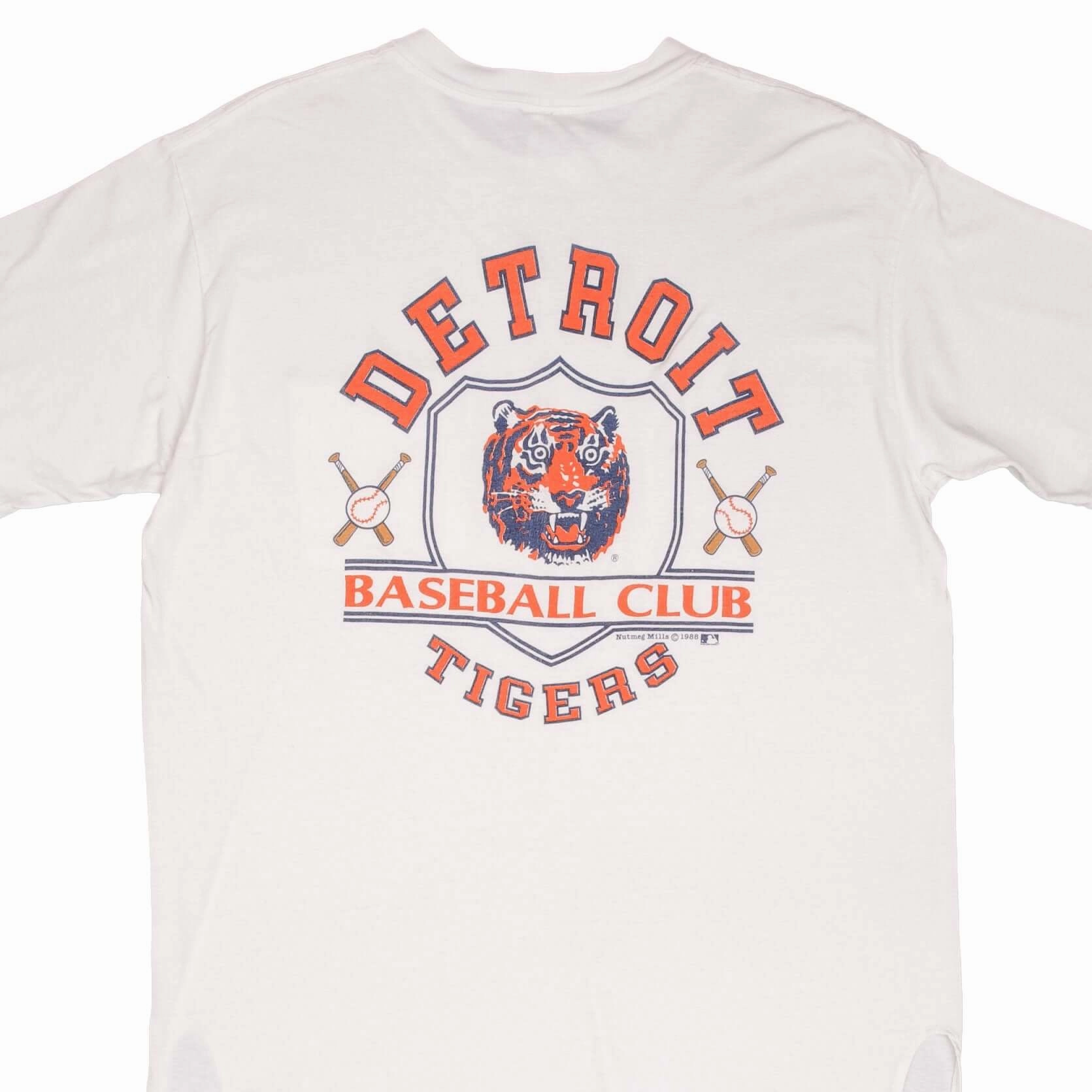 VINTAGE MLB DETROIT TIGERS POCKET TEE SHIRT 1988 SIZE LARGE MADE IN USA