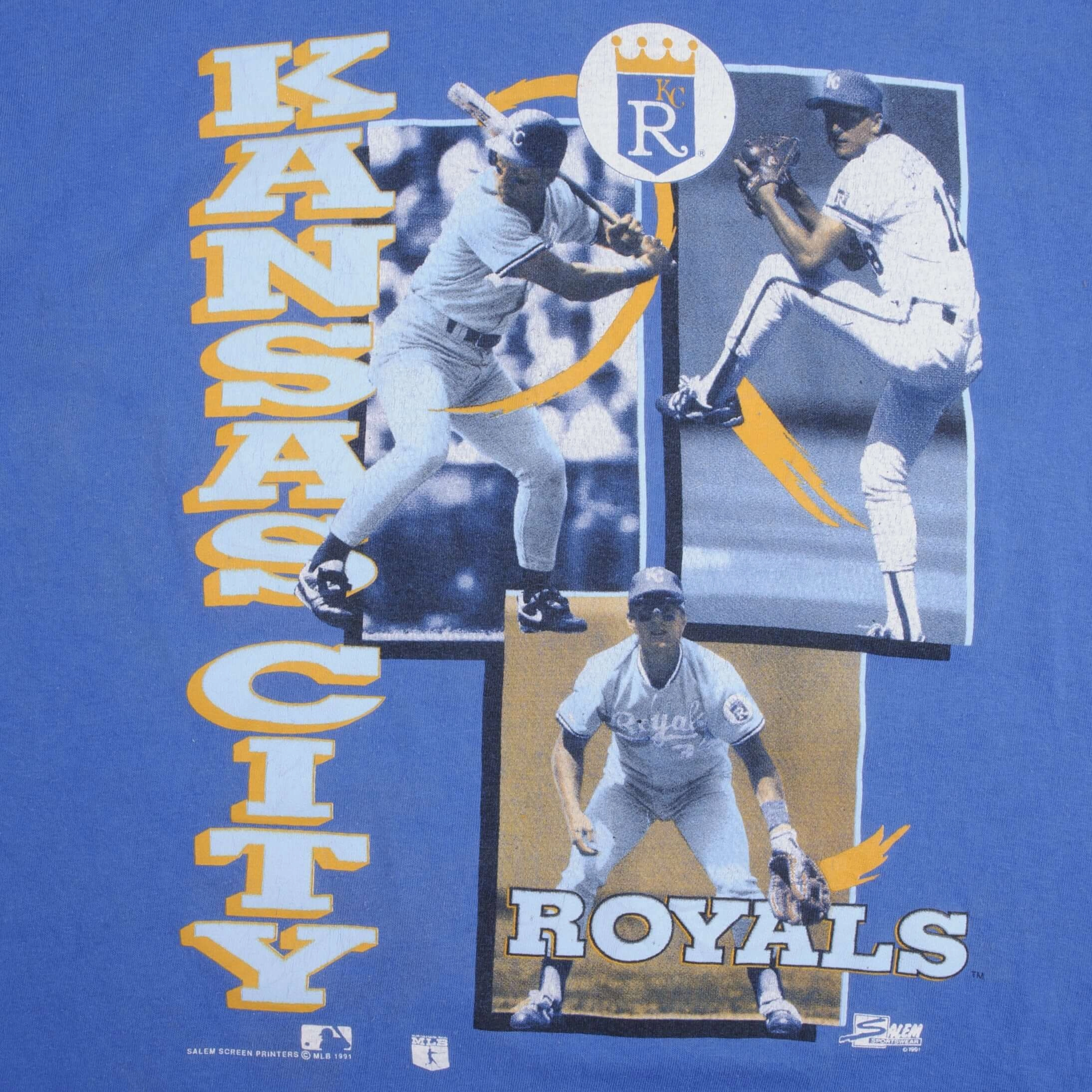 VINTAGE MLB KANSAS CITY ROYALS 1991 TEE SHIRT SIZE MEDIUM