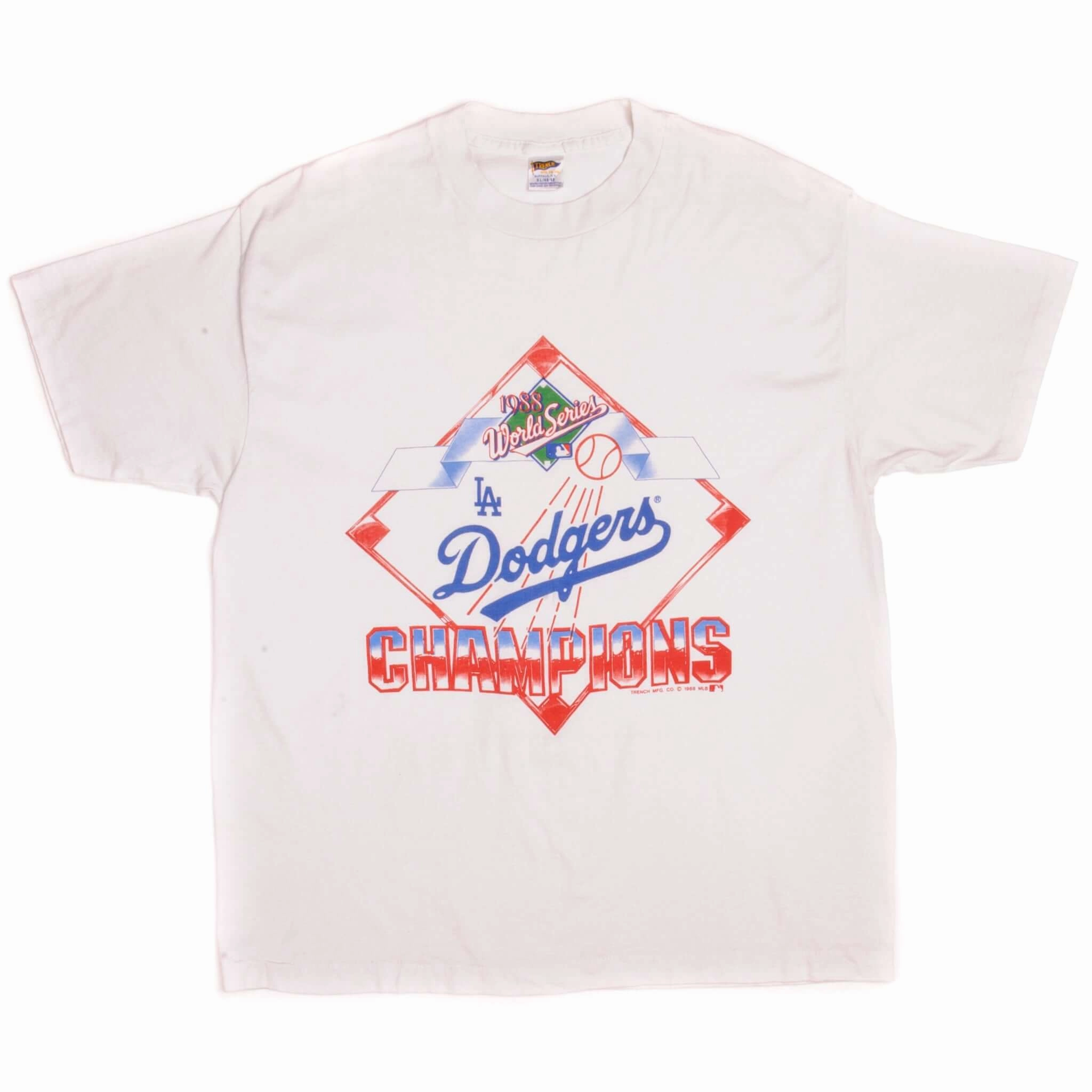 VINTAGE MLB LA DODGERS CHAMPIONS TEE SHIRT 1988 SIZE LARGE MADE IN USA