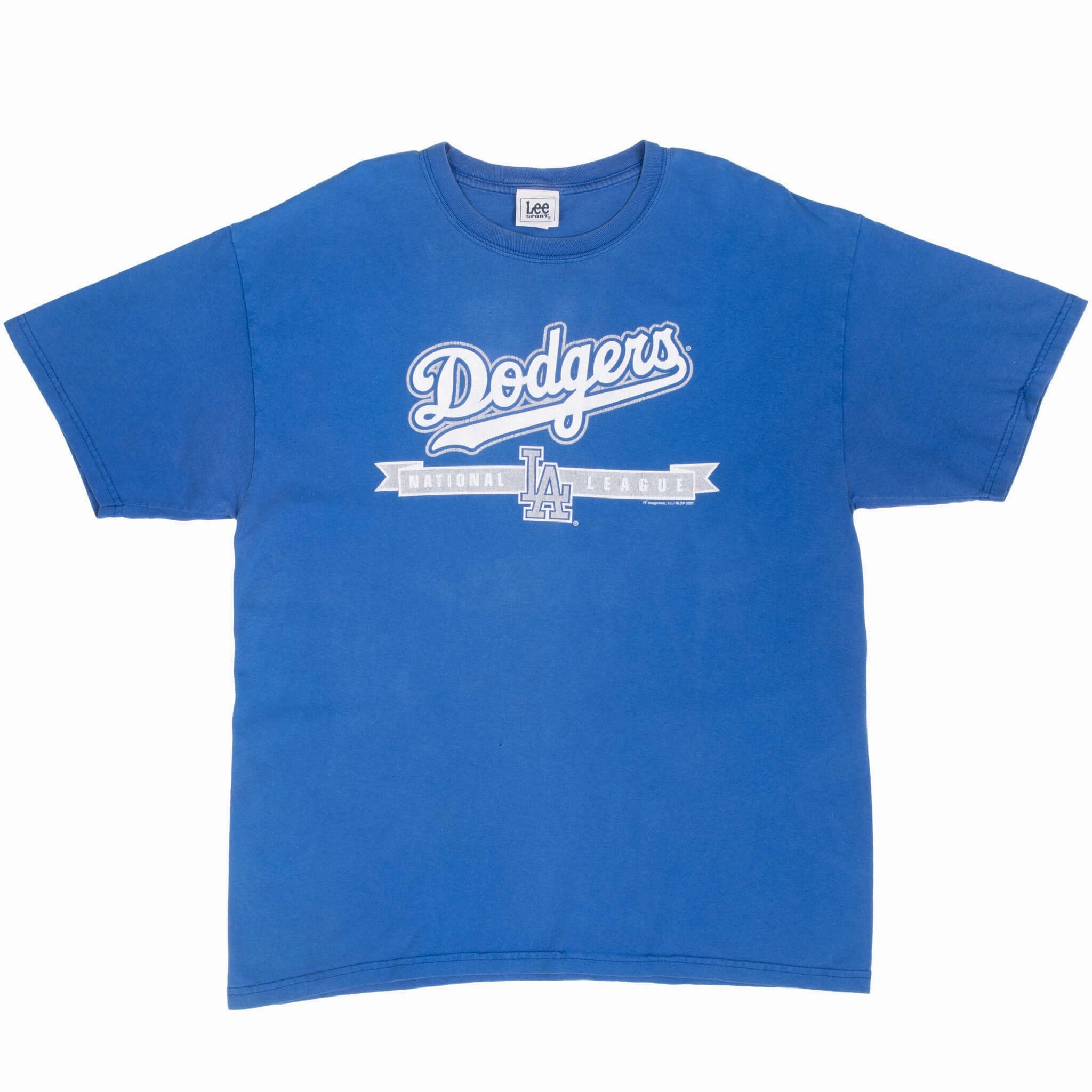 VINTAGE MLB LOS ANGELES DODGERS BLUE TEE SHIRT 2007 LARGE