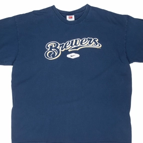 VINTAGE MLB MILWAUKEE BREWERS BLUE NIKE 2000S TEE SHIRT 2XL
