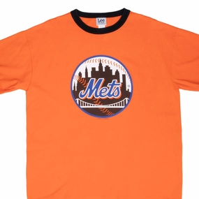 VINTAGE MLB NEW YORK METS 2004 RINGER TEE SHIRT XL