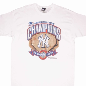 VINTAGE MLB NEW YORK YANKEES AMERICAN LEAGUE CHAMPIONS 1998 TEE SHIRT SIZE 2XL