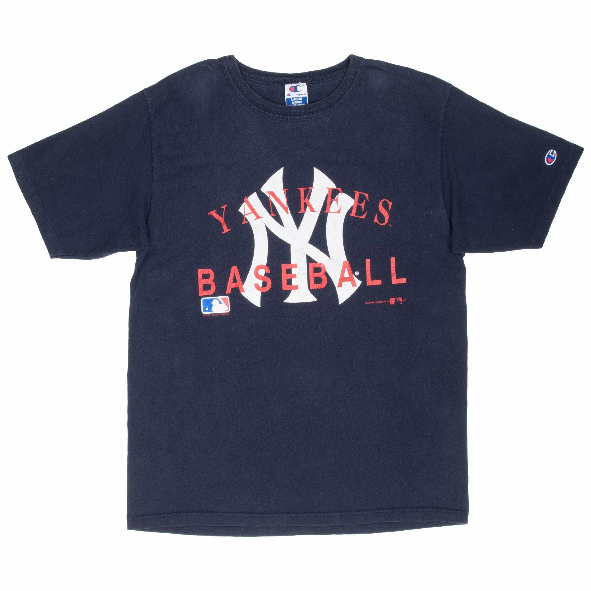 VINTAGE MLB NEW YORK YANKEES CHAMPION TEE SHIRT 1994 LARGE MADE IN USA