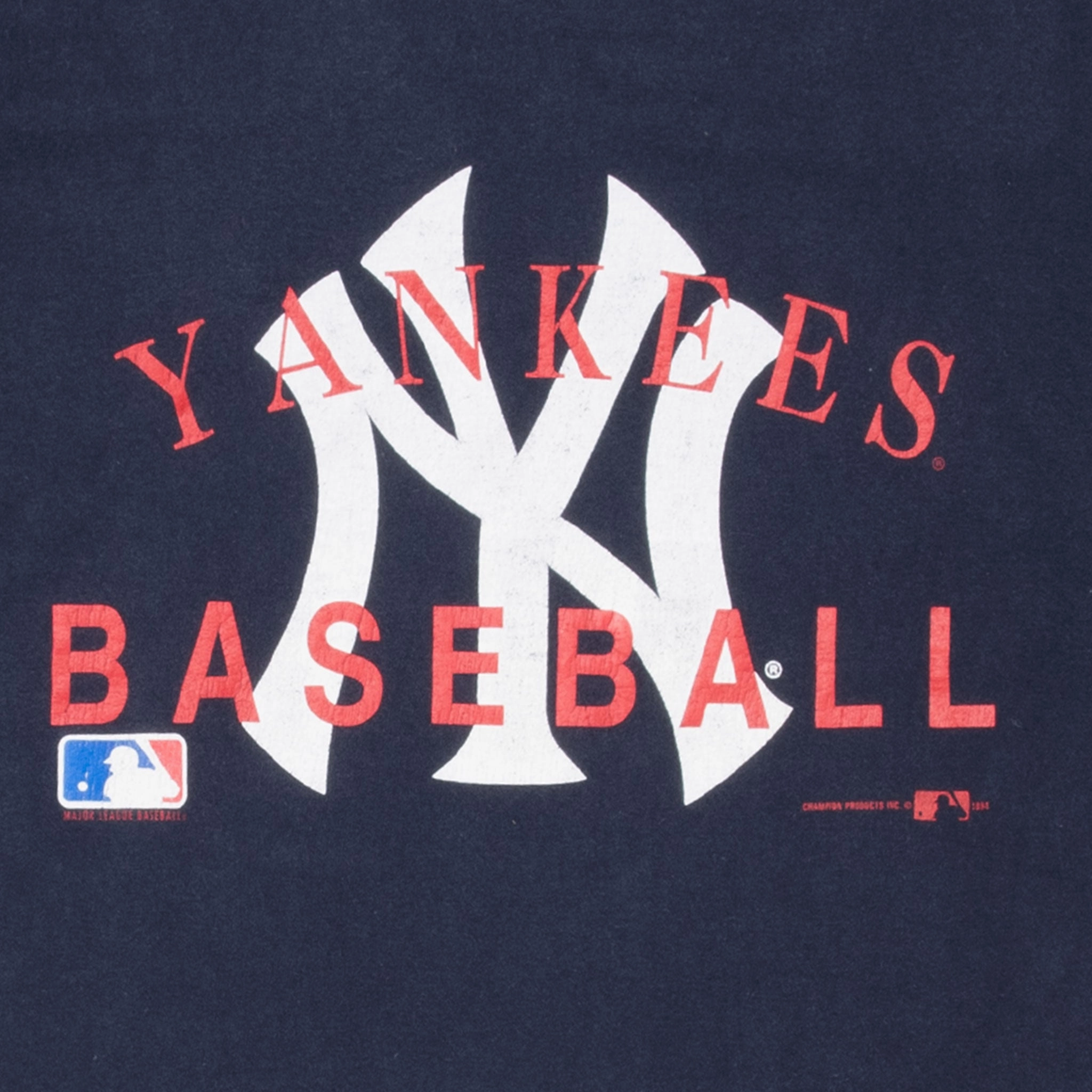 VINTAGE MLB NEW YORK YANKEES CHAMPION TEE SHIRT 1994 LARGE MADE IN USA