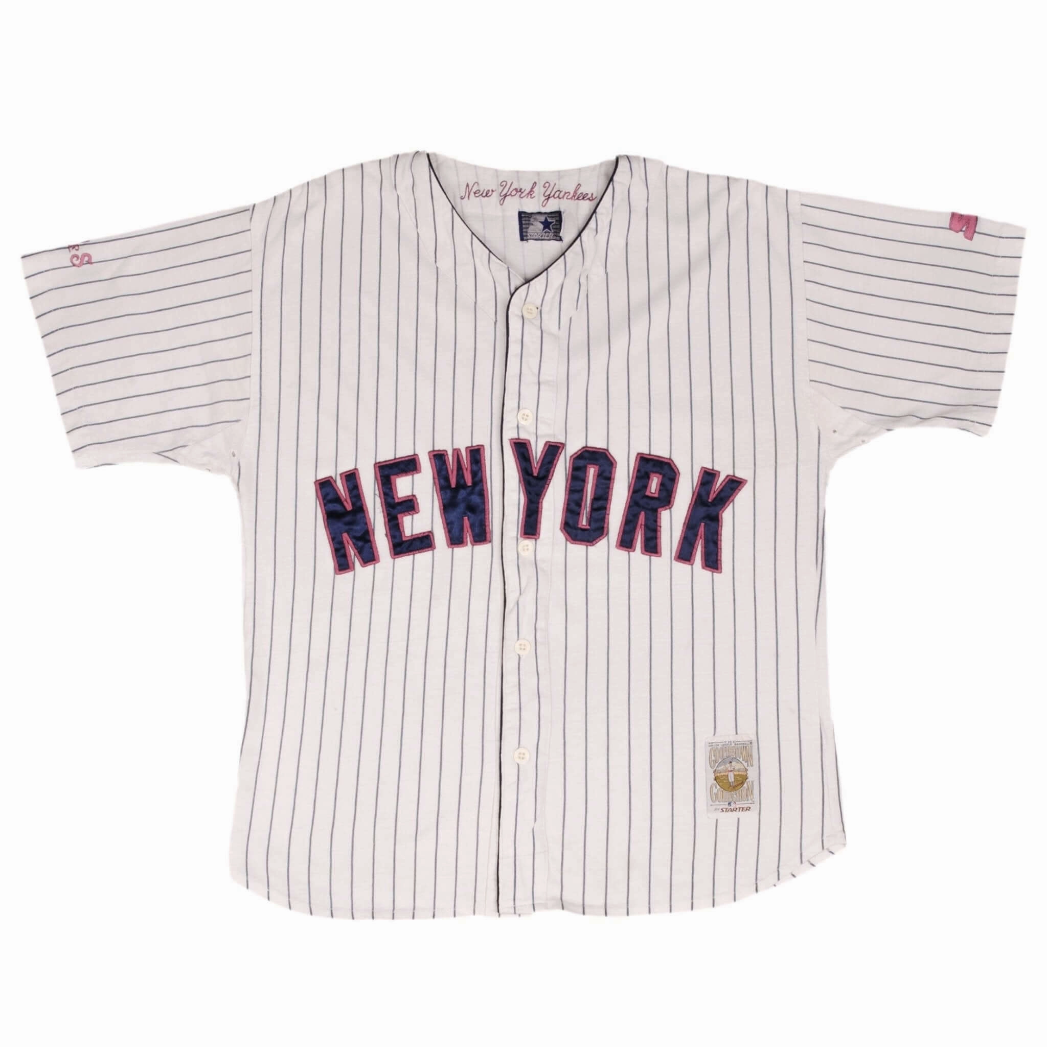 VINTAGE MLB NEW YORK YANKEES COOPERSTOWN COLLECTION 1990S STARTER JERSEY LARGE