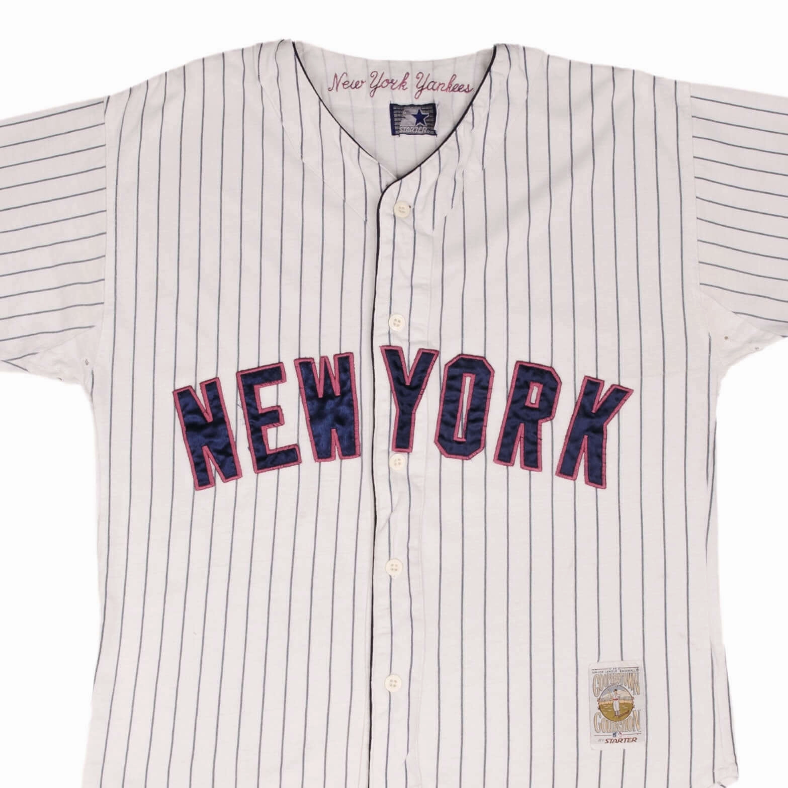 VINTAGE MLB NEW YORK YANKEES COOPERSTOWN COLLECTION 1990S STARTER JERSEY LARGE