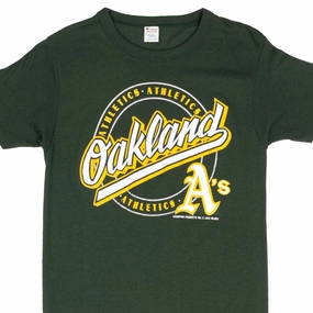 VINTAGE MLB OAKLAND ATHLETICS 1987 CHAMPION TEE SHIRT SIZE SMALL MADE IN USA