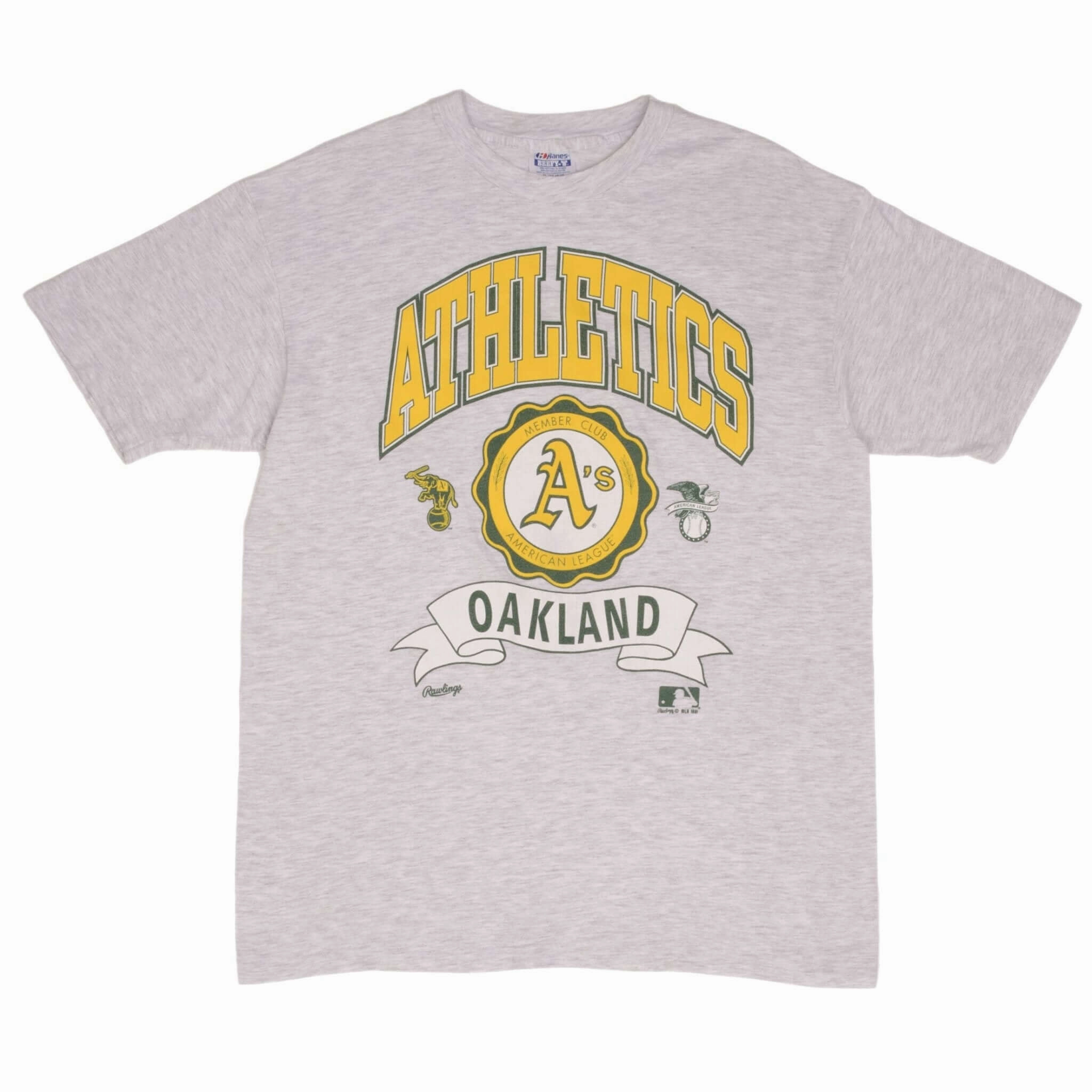 VINTAGE MLB OAKLAND ATHLETICS 1991 TEE SHIRT SIZE LARGE MADE IN USA